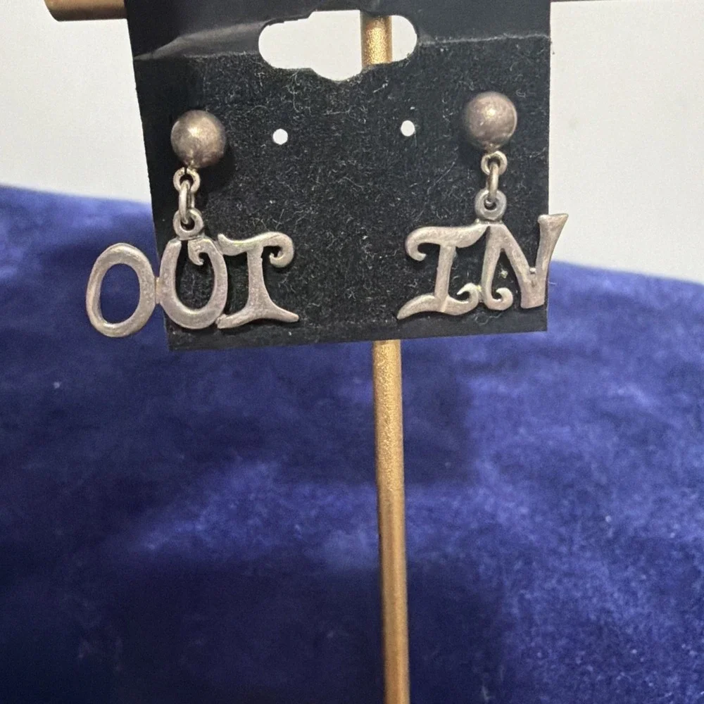 Leonore Doskow In Out Sterling Silver Earrings Signed